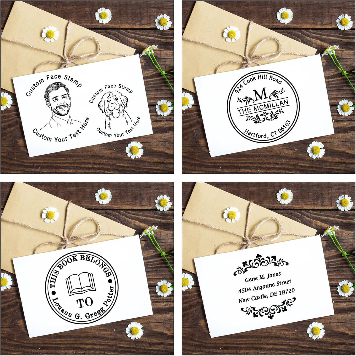 Personalized Stamp Self Inking Custom Teacher Stamper, Rubber Stamp with Text for School, Library, Office