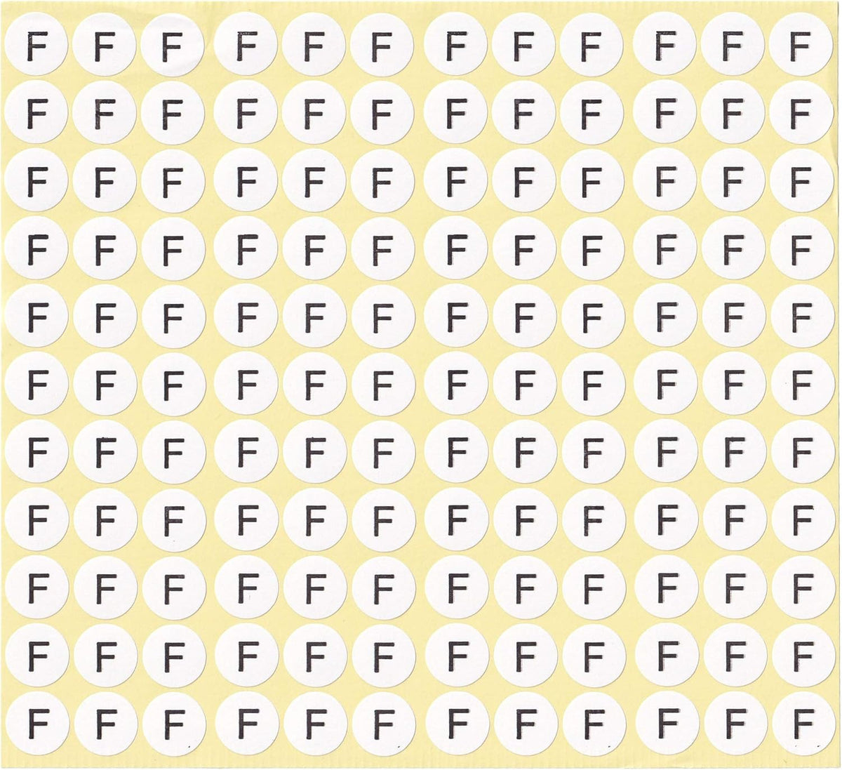 dealzEpic - Alphabet Stickers of The Letter F - Small Round Paper Self-Adhesive Peel and Stick Letter Labels - Set of 15 Sheets