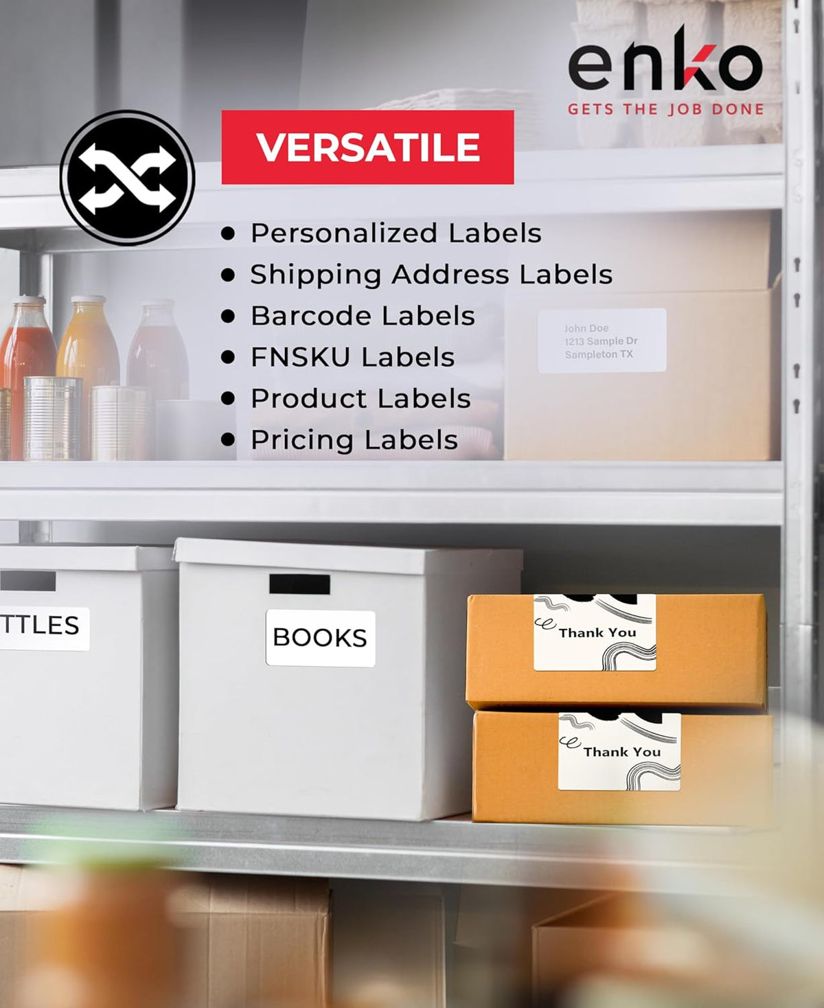 enKo (96 Rolls, 28,800 Labels) Address, Shipping & Barcode Labels 30256 (2-5/16 x 4") Compatible for Dymo LabelWriter