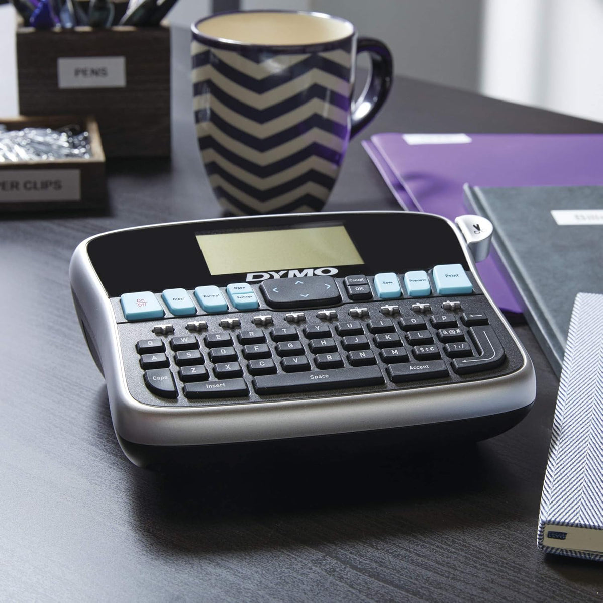DYMO Desktop Label Maker LabelManager 360D Rechargeable Hand-Held Label Maker, Easy-to-Use, One-Touch Smart Keys, QWERTY Keyboard, Large Display, For Home & Office Organization