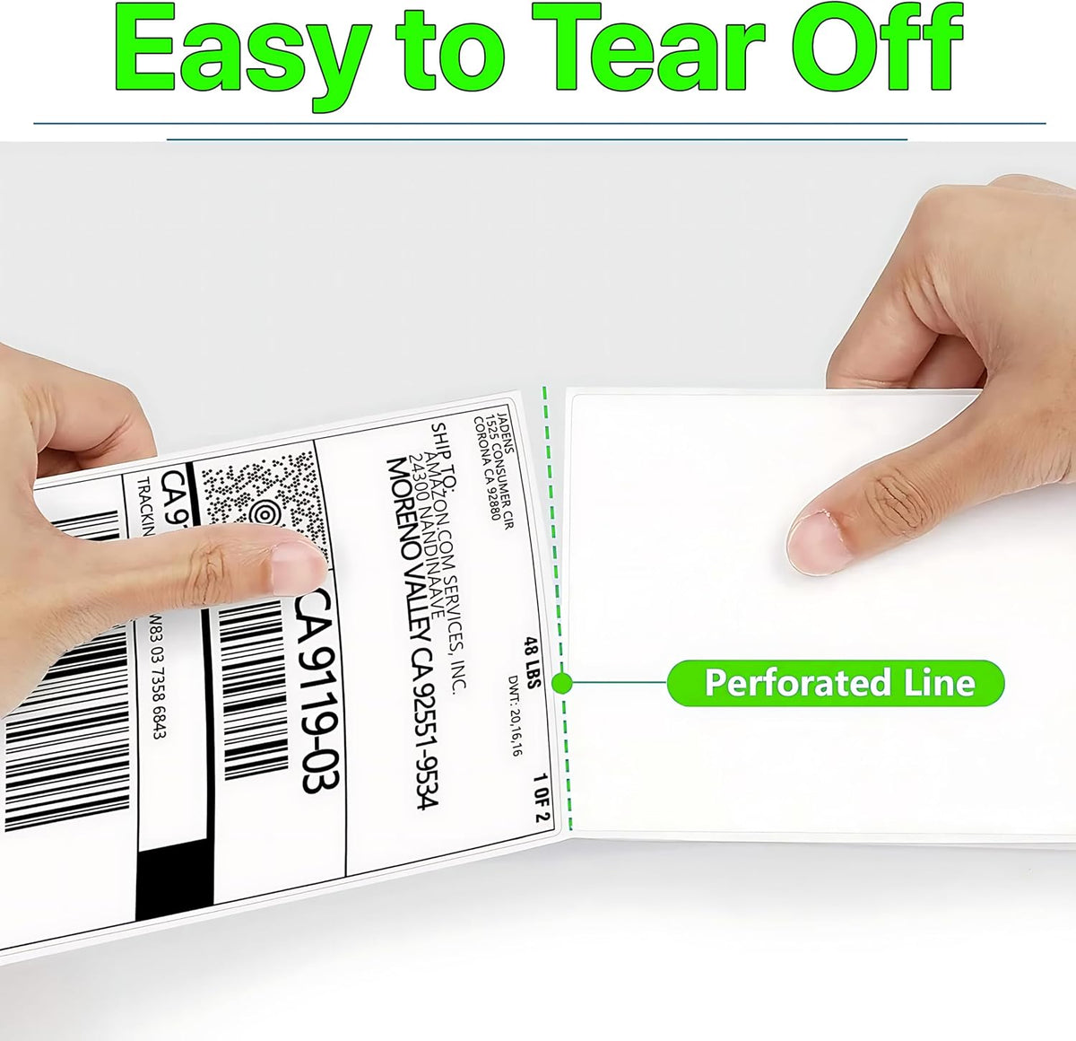 Roll [4 x 6 inch] x [500 Thermal Labels] Direct White Strong Adhesive Perforated Postage Shipping Printer Compatible with Zebra SNBC Epson Rollo (500 Labels, 1 Roll)
