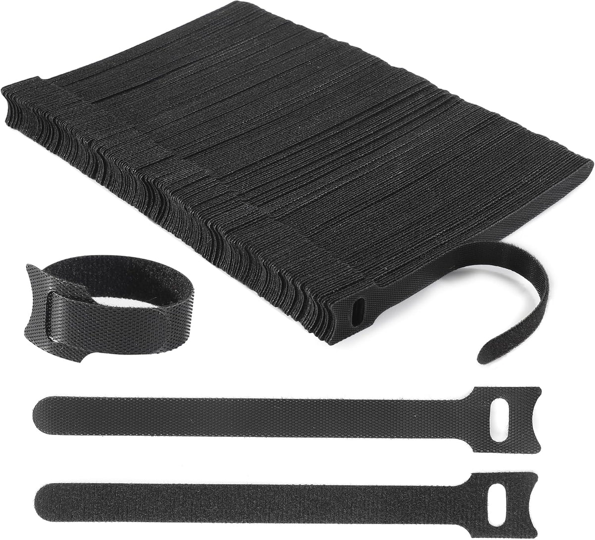 Reusable Cable Ties, 210 PCS 6 Inches Adjustable Cord Straps Wire Organizer Cord Wrap and Hook Loop Cable Management