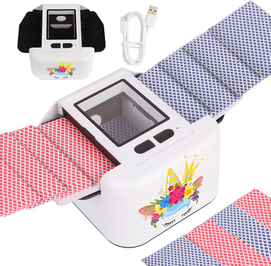 Rechargeable Automatic Card Shuffler 2 Decks, 2000 mAh Built in Battery USB-C Charge, Low Noise Fast Shuffler, Smart Auto Shuffler for UNO Poker Skip-Bo Canasta Texas Hold'em Skyjo