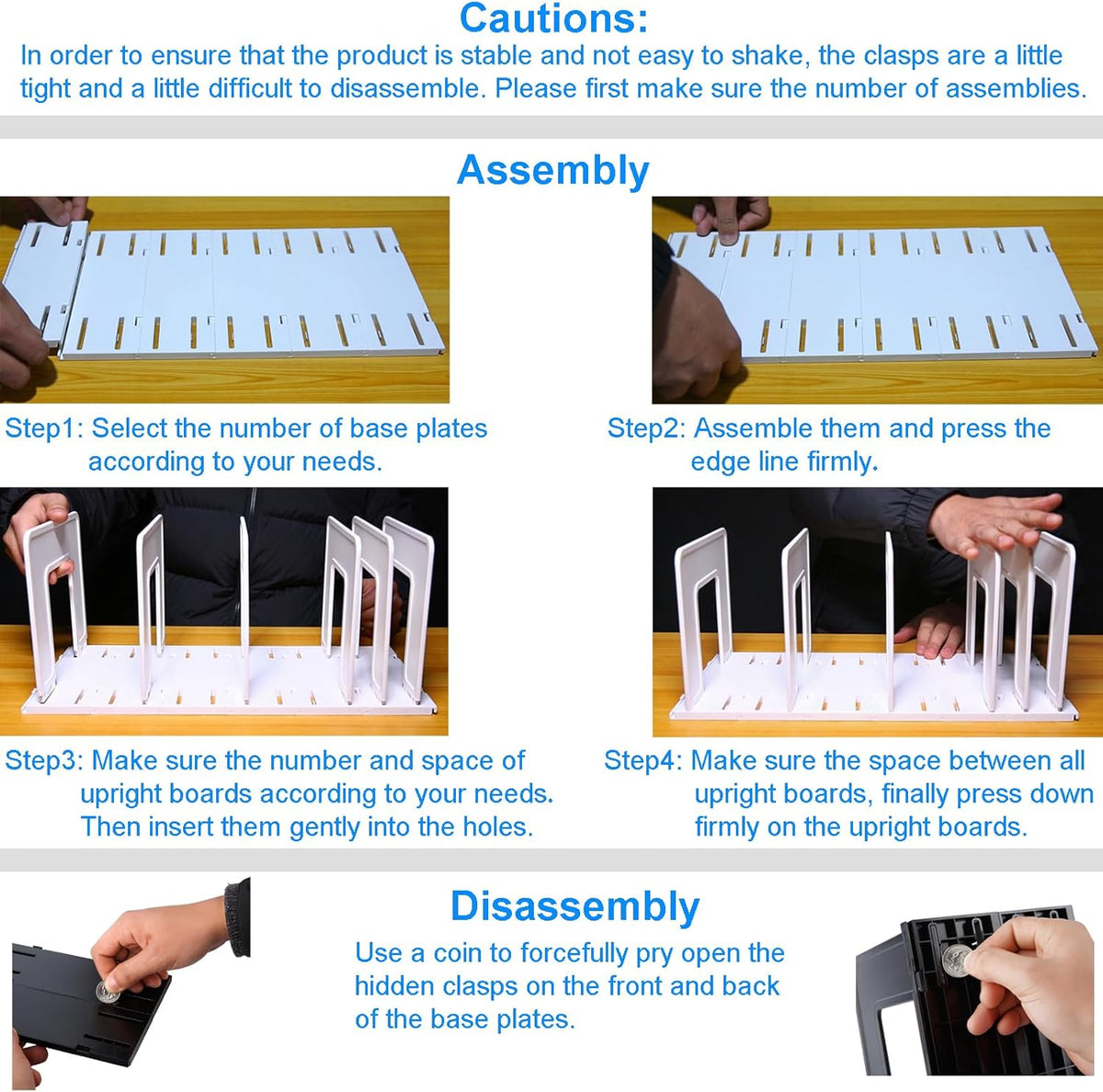 6 Pieces Upright Boards, Accessory Parts of Expandable File Folder Holder, White