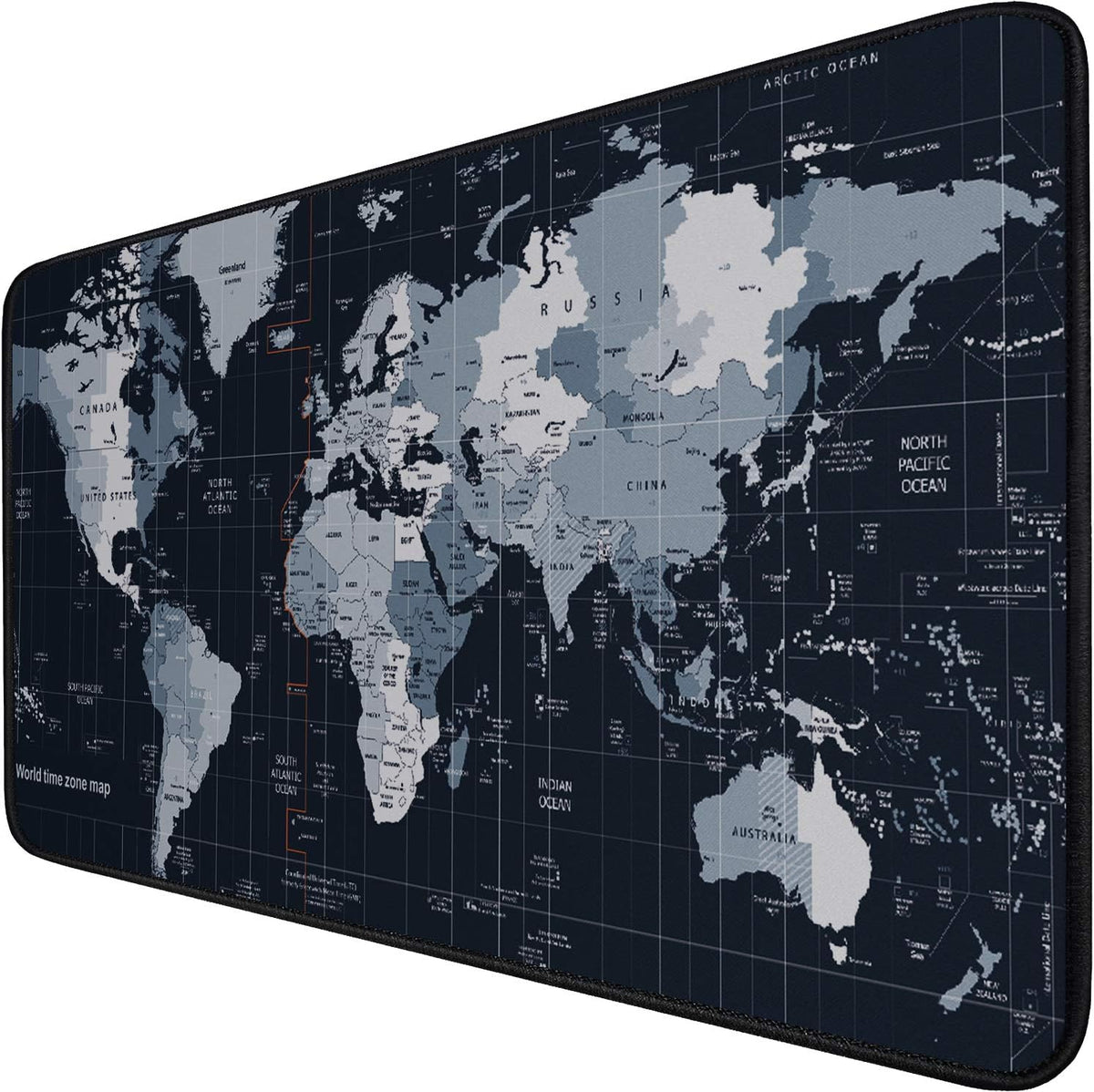 Large Extended Gaming Mouse Pad with Stitched Edges,(35.4X15.7In) Durable Non-Slip Natural Rubber Base, Waterproof Computer Keyboard Pad Mat for Esports Pros/Gamer/Desktop/Office/Home, Map