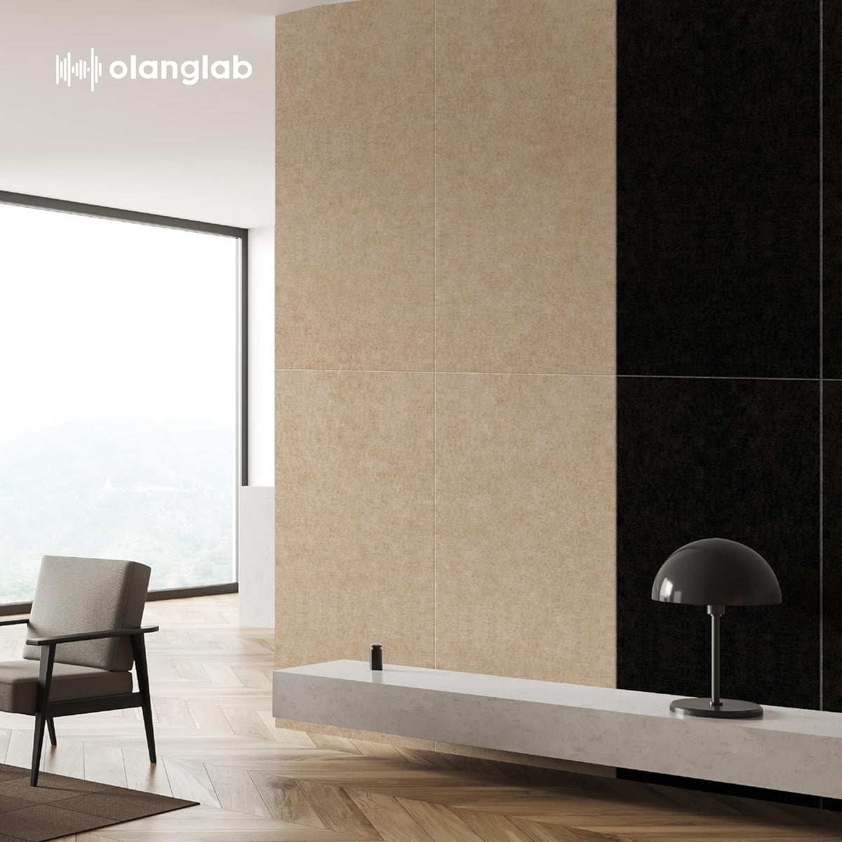 Olanglab Acoustic Wall Panels 10 Pack, 48 x 24 per Acoustic Panels Sound Absorbing, Sound Panels for Home Studio and Office, Solid Black
