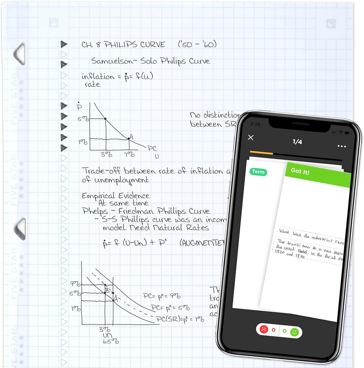 Five Star Loose Leaf Paper + Study App, Graph Ruled Filler Notebook Paper, Reinforced, Fights Ink Bleed, 8-1/2" x 11", 200 Sheets (170055-ECM)