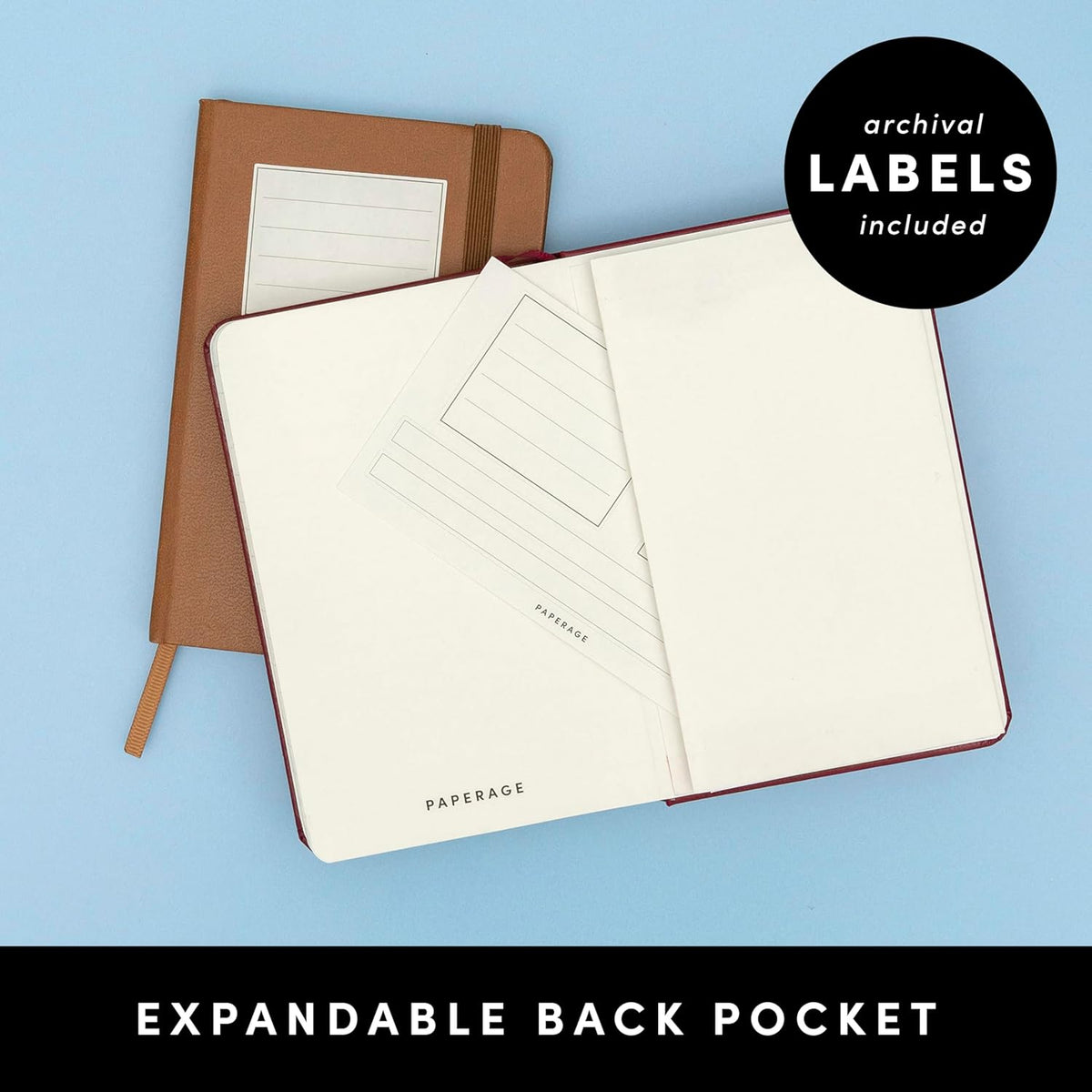 PAPERAGE Lined Pocket Journal Notebook, 2 Pack, (Blush), 160 Pages, Small Notebook, 3.6 inches x 5.6 inches - 100 GSM Thick Paper, Hardcover