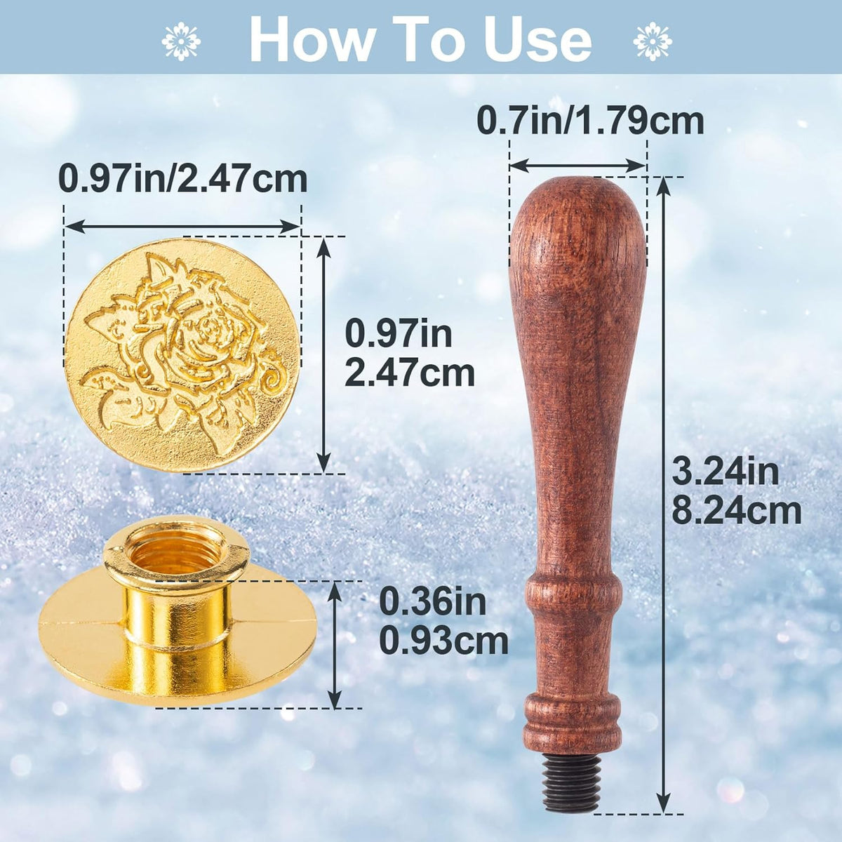 9pcs Wax Seal Stamp Set, Brass Sealing Wax Stamps Head & Wooden Handle for Wedding Invitations Cards Envelopes- Love Rose+Sunflower+Flower Window+Rose Flower+Butterfly+Kapok+Sakura+Leaves