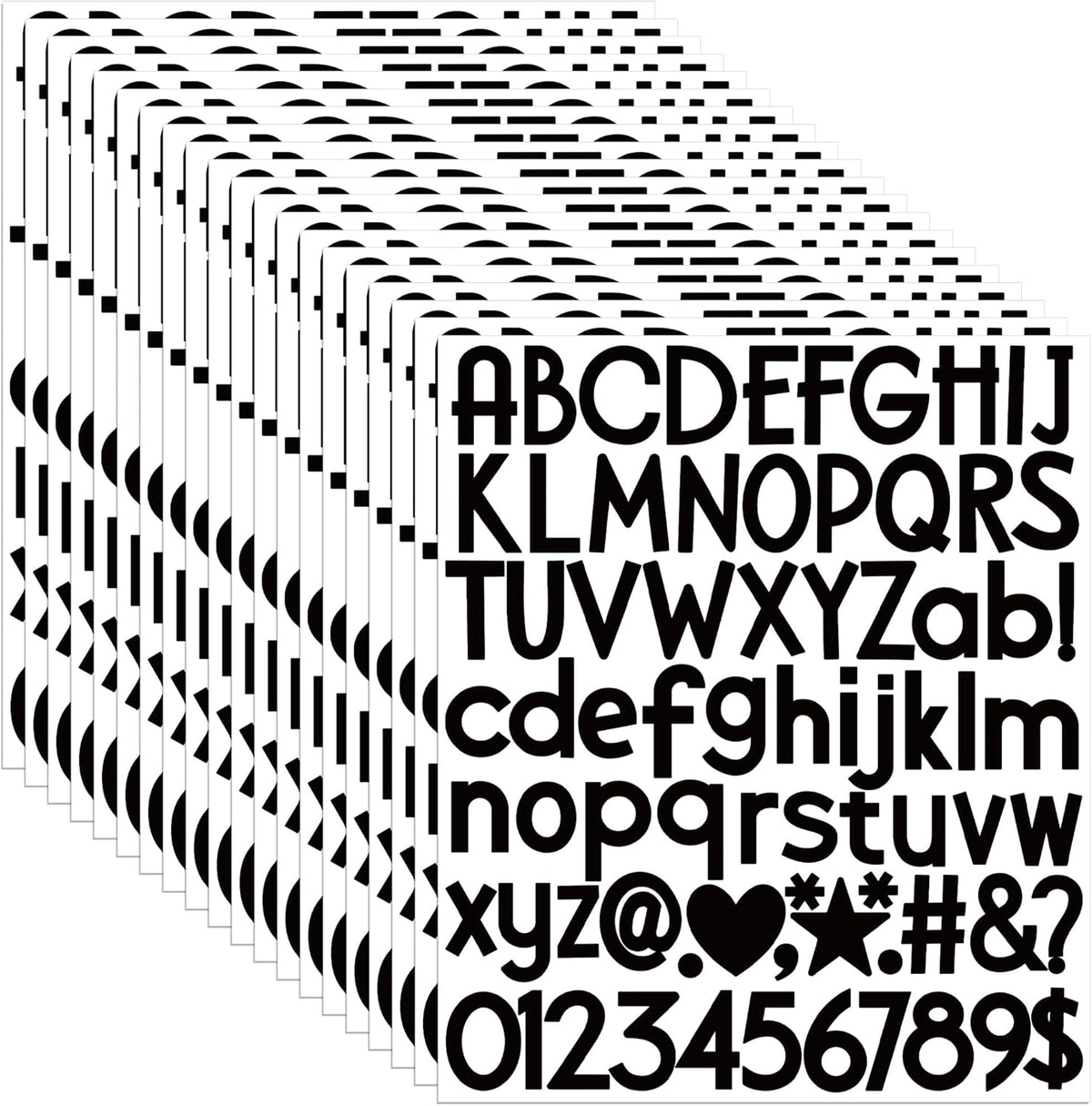 1500Pcs Letter Stickers 20Sheets Alphabet Stickers Vinyl Mailbox Numbers Self Adhesive Waterproof Small Sticker Letters for Water Bottles Sign Scrapbook Classroom Business Address Decor(Black,1 Inch)