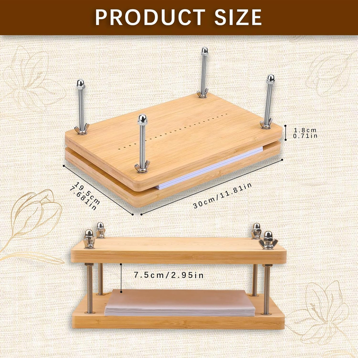 Book Binding Kits Wooden Book Press 11.8x7.56 inch Large Bookbinding Press Portable Binding Press for Binding Machine Bookbinding Supplies for DIY Bookbinding Easy Assemble
