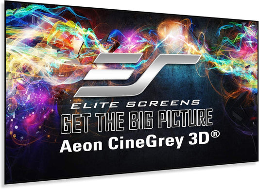 Elite Screens Aeon CineGrey 3D, 92" Fixed Frame CLR/ALR Projector Screen 16:9, Standard Throw Projection, Edge Free Ceiling & Ambient Light Rejecting, Wall-Mounted, for Movie Home Theater, AR92DHD3