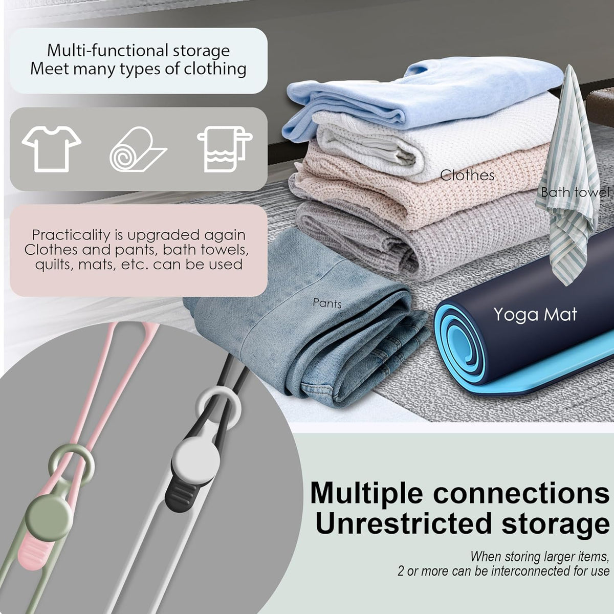Nearockle 24Pcs Silicone Cable Straps Cord Organizer for Bundling Earphone, Phone Charger, Computer Cords, Reusable Cable Ties Wire Organizer in Home,Office,Kitchen,School (4 Colors)