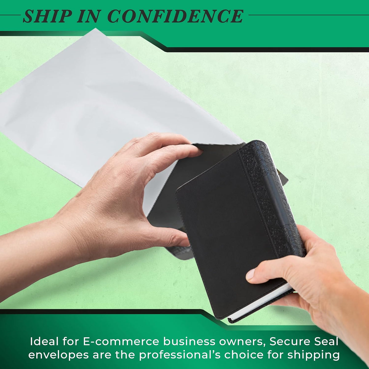 100 Pack Secure Seal White Poly Mailers - 24x24 Safe Shipping Bags - E-Commerce Self Sealing 2 Mil Poly Envelopes for Shipping