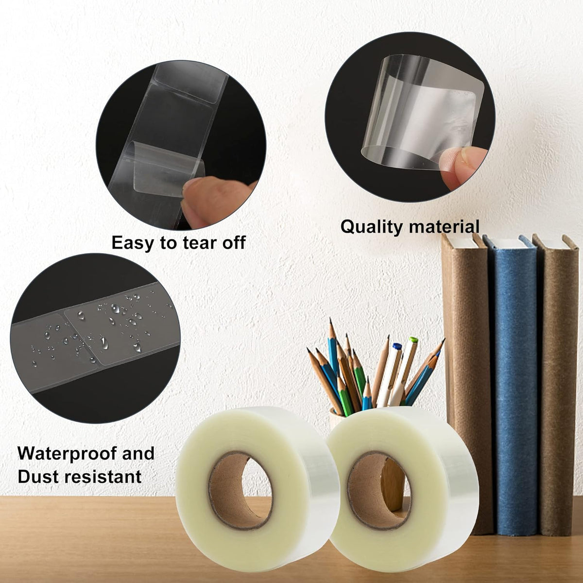 1200 PCS Clear Label Protector Self-Adhesive Waterproof Rectangle Label Protector Shields Transparent Envelope Seal Stickers 3.1 x 1.2 Inches