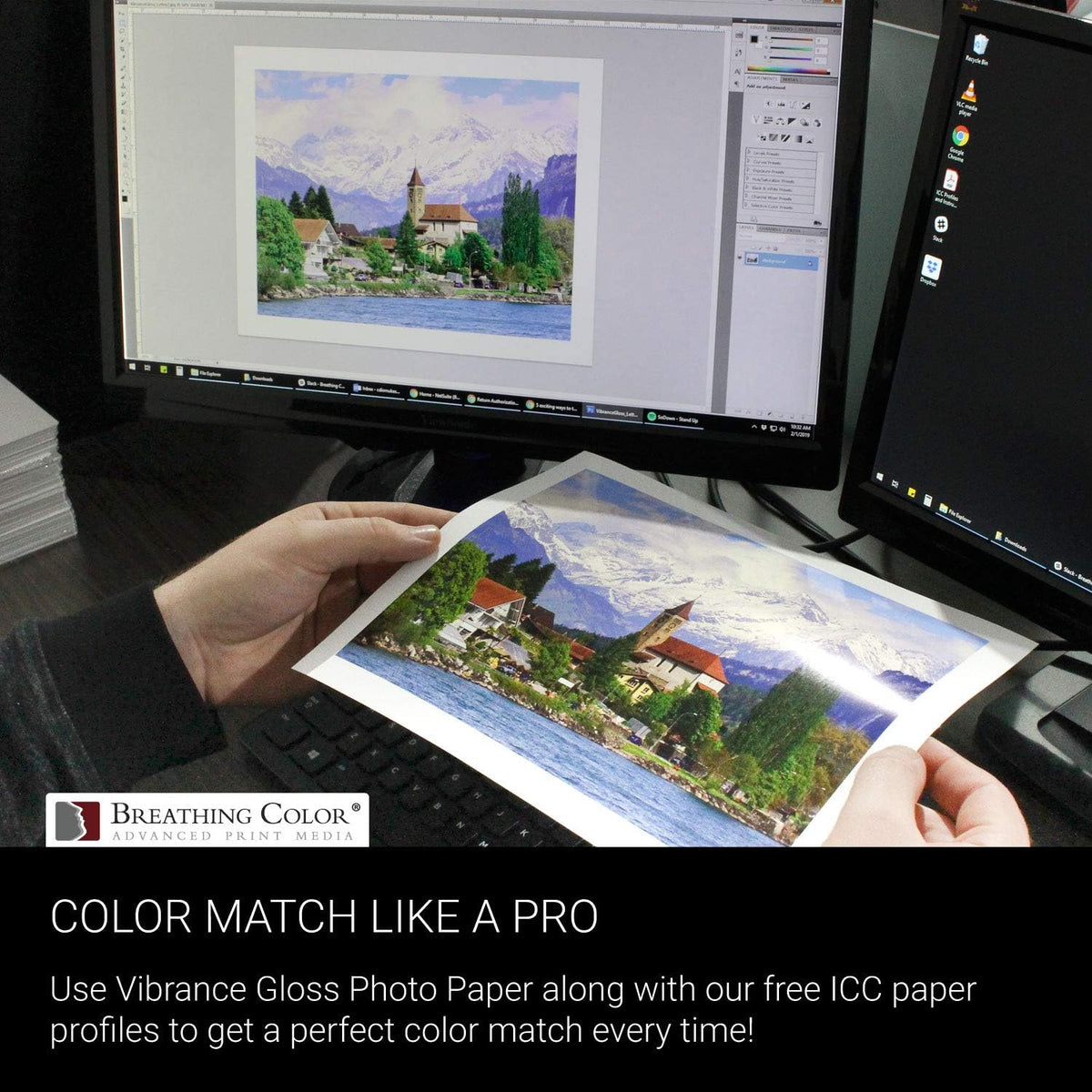 Vibrance Gloss Photo Printer Paper 10 mil 255 gsm Glossy Finish Premium Photo Paper Roll on 3inch Core 10 inches x 100 feet Works with Most Inkjet Printers Including Professional Makes and Models