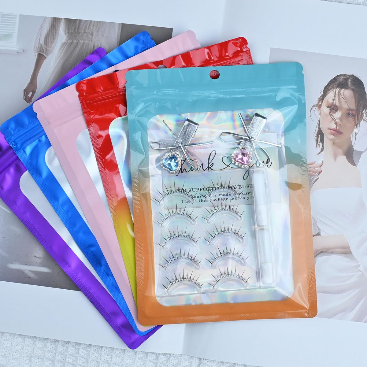 Resealable Mylar Pouch Bag Great for Office Home Party Favor Food Storage (100PCS, Blue Color, 3.5 x 6.3 inch)
