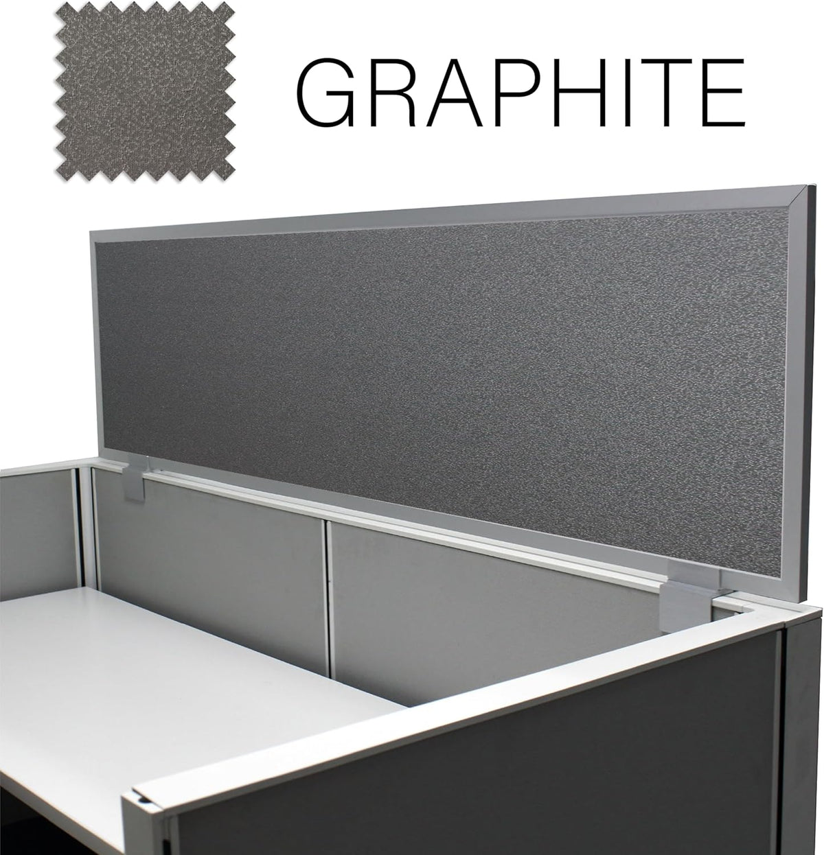OBEX Acoustical Cubicle Privacy Screen Extender Desk Panel & Office Divider, Add Separation & Block Noise, 24" x 30", Graphite