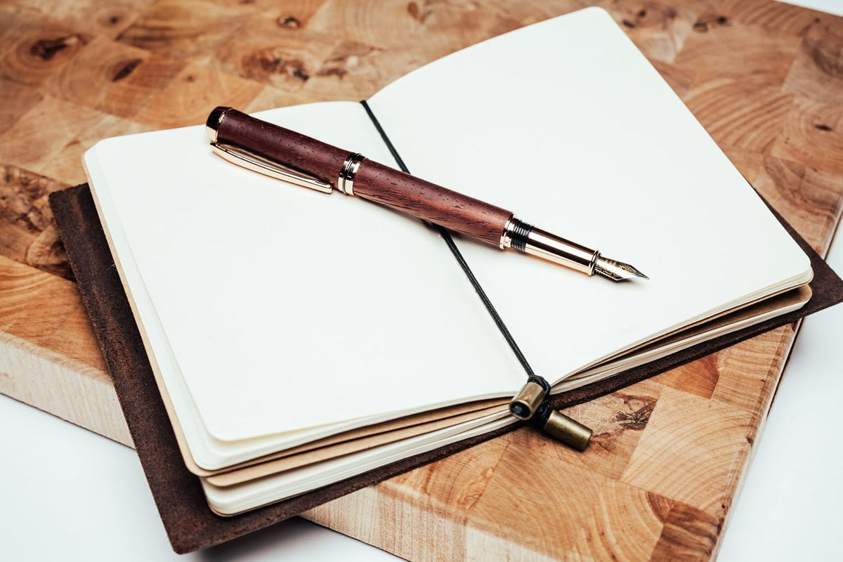WANDERINGS Pocket Notebook - 4" x 5.1" / 10cm x 13cm - Small, Passport Size Refillable Travelers Notebook - A Beautifully Handcrafted, Rugged and Leather Pocket Journal. Includes 80 GSM Blank Inserts