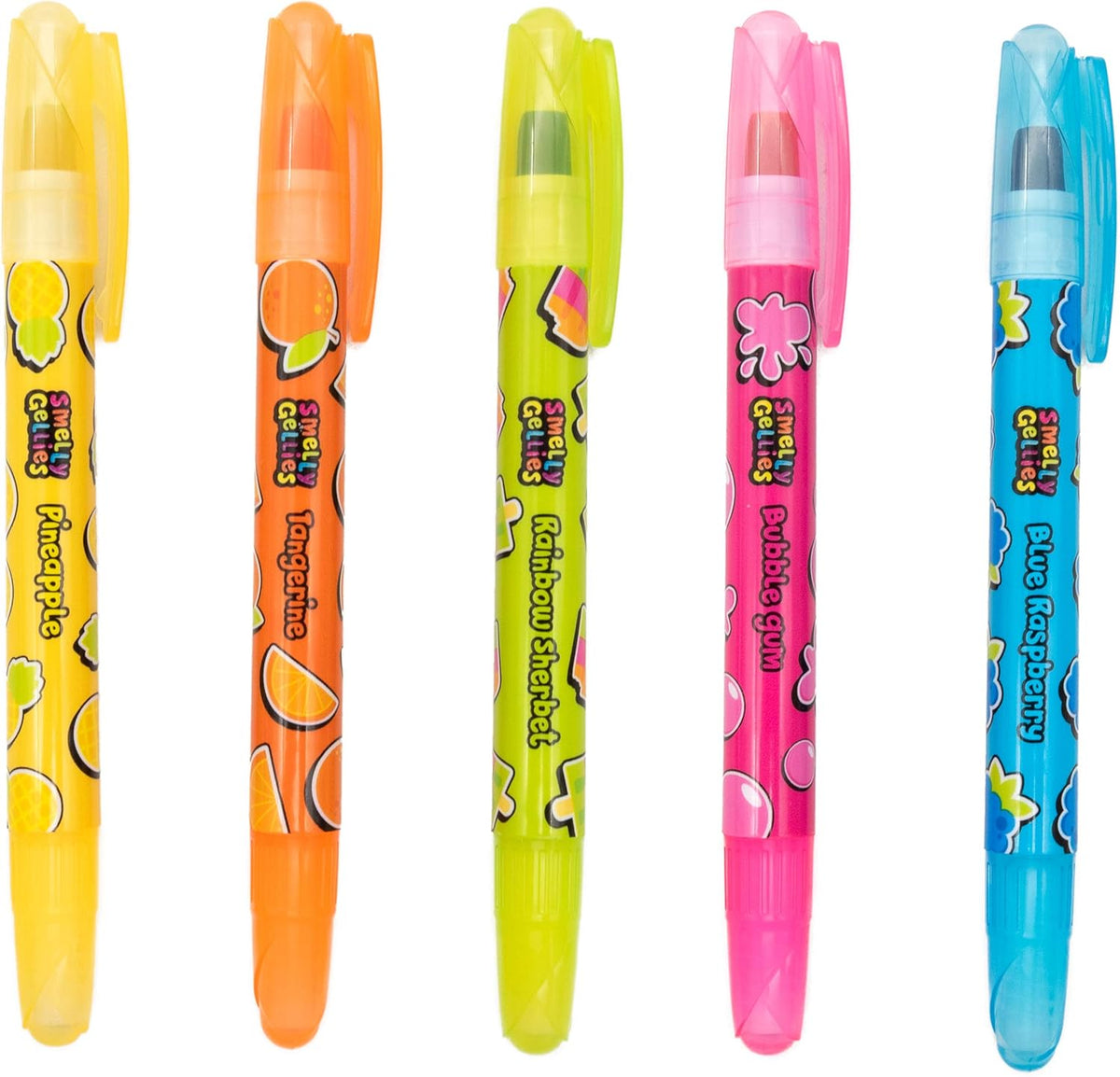 Smelly Gellies - Patented Gourmet Scented Glidewrite Gel Coloring Sticks, Crayons, Highlighters - 5 Count - Gifts for Kids