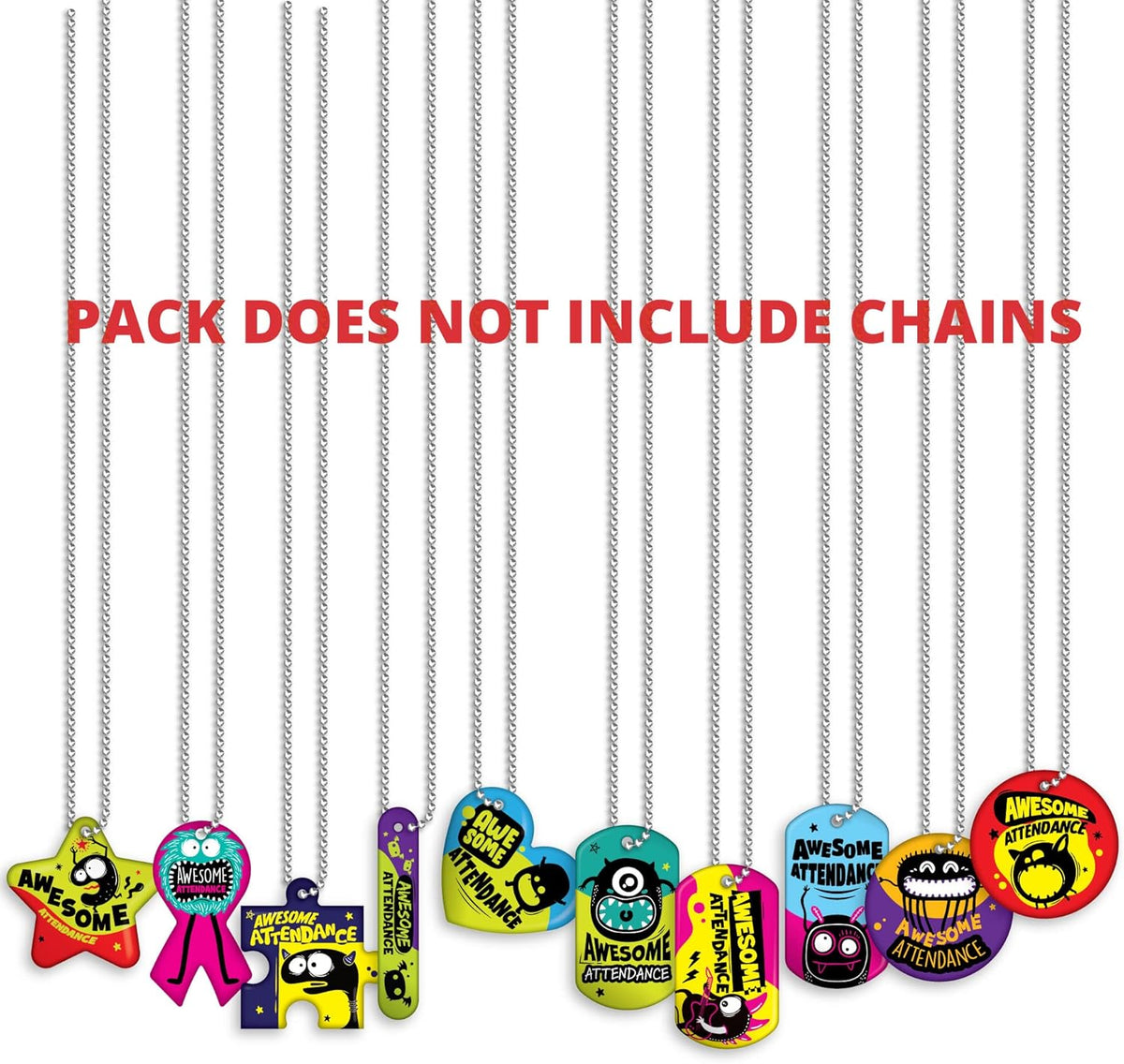 Brag Tags Fun Critters & Monsters Increase Attendance Incentives Value Pack: 250 Multicolor, Waterproof Teslin Brag Tags (25 Per Design)