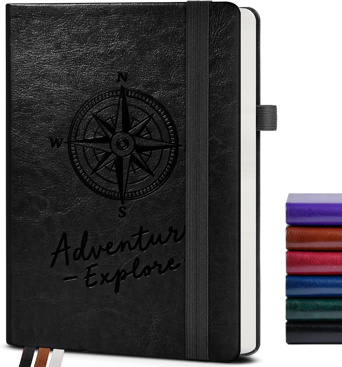 Lined Journal Notebook for Women Men, 160 Pages, A5 Hardcover Vintage Leather Journaling Notebooks for Work, School, Note Taking, Travel, Bible Study, Daily Diary for Writing 5.8"x8.5" (Black)