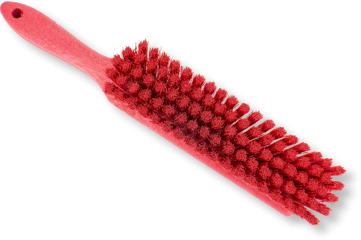 SPARTA Handheld Soft Counter Brush 8 Inch Bristle Span, Multi-Use Dust Brush with 5 Inch Handle for Tables, Countertops, and Delicate Surfaces, Polyester, Red