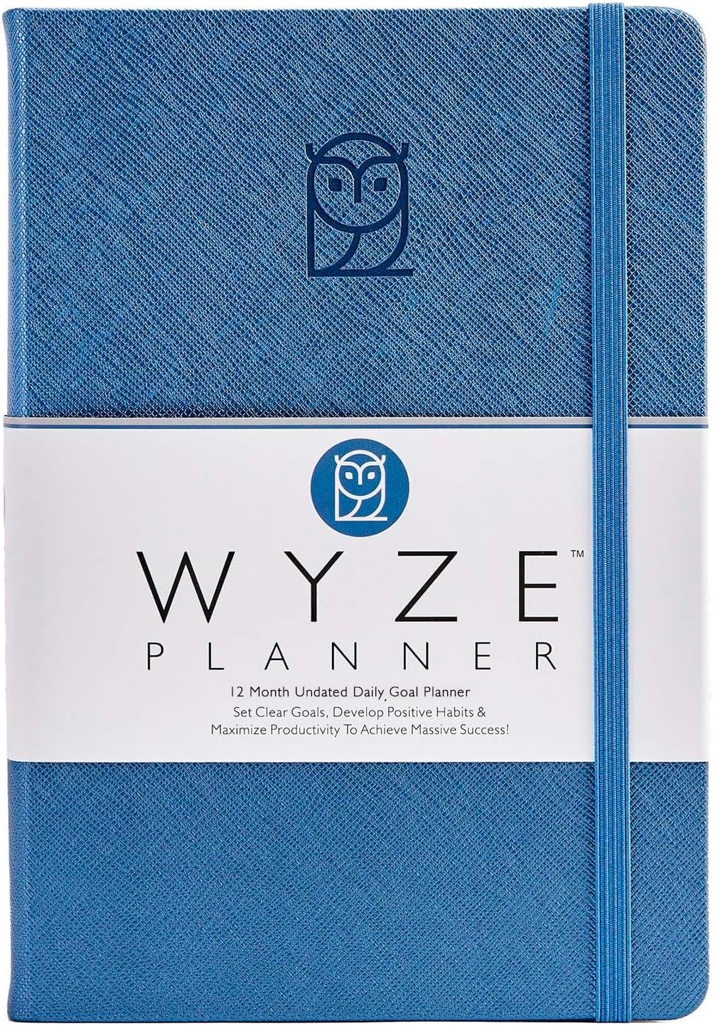 Undated Daily Planner – 1-Year B5 Productivity Organizer with Two-Page Weekly Spread, Goal Setting, Habit Tracker, Weekly & Monthly Pages – Hardcover Time Management Notebook (Blue)