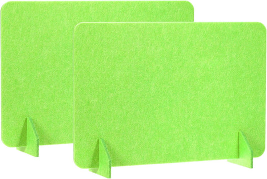 PATIKIL Desk Divider, 2 Set 24 x 16 Inch Acoustic Freestanding Desk Divider Desk Privacy Panel with 4 Pcs Support Feet for Library Office Workstation, Green