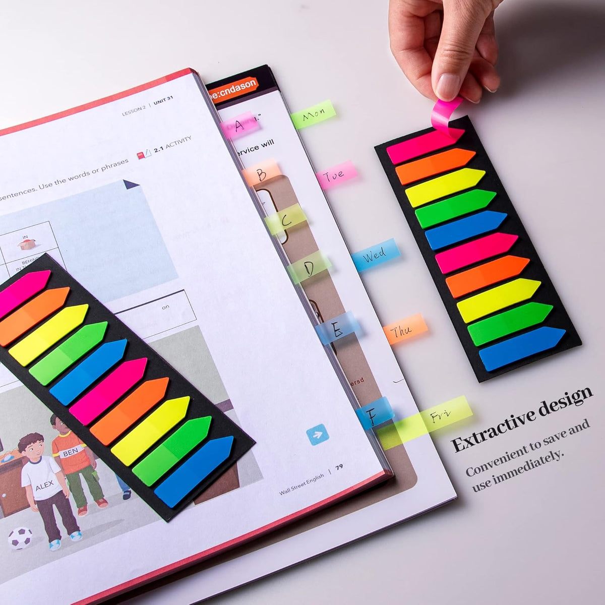 Ericter 2400 Pcs Sticky Tabs Page Markers Sticky Index Tabs, Arrow Flag Tabs - 10 Primary Color Tabs Page Flag Markers Bookmarks