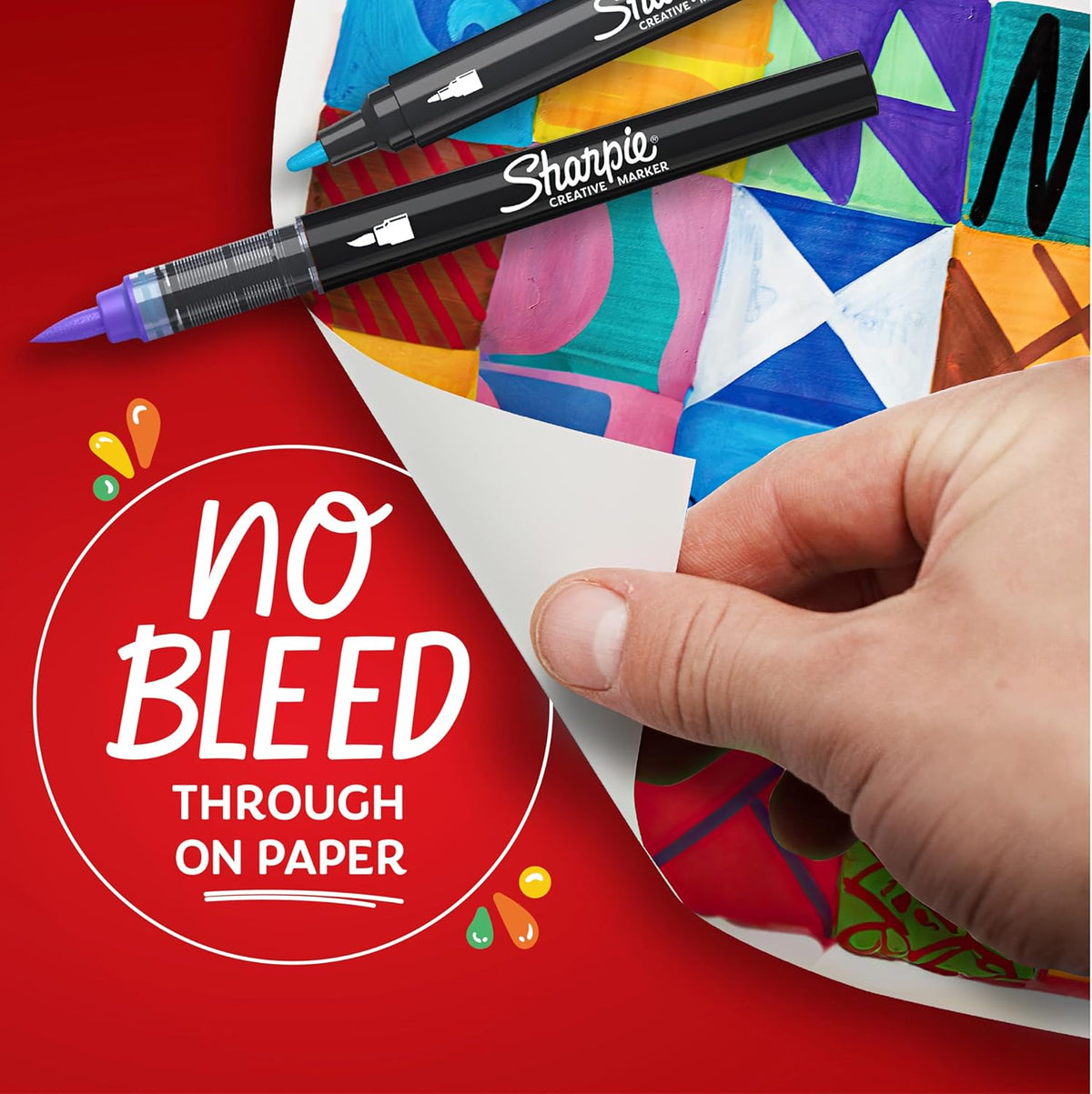 Sharpie Creative Markers, Water-Based Acrylic, Bullet Tip, Assorted Colors, 5 Count – Arts & Crafts, Kids Activity, School Classroom; Works on Paper, Metal, Wood, Ceramic, Glass, Rock, Canvas