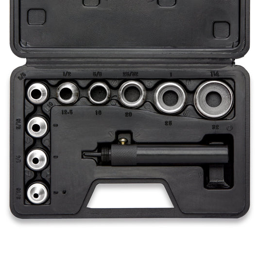 NEIKO 02614A Interchangeable Large Hollow Hole Punch Tool Set, 10 Piece, Gasket Maker, Heavy Duty Gasket Punch Set, Includes Hole Puncher Tool Carrying Case, Leather Punch Set