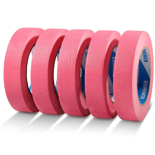 Pink Painters Tape,1 inch x 60 Yards x 5 Rolls (300 Yards Total) - Medium Adhesive Masking Tape for Painting,Labeling,DIY Crafting,Decoration and School Projects