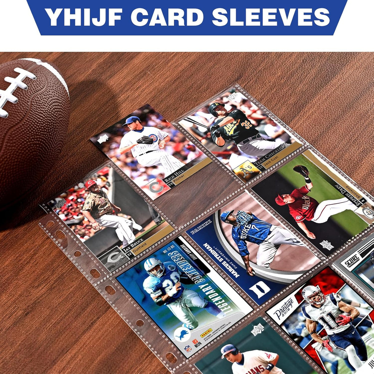 42 Pack 9 Pocket Double Side Card Sleeves Binder Sheets, Holds 756 Cards, Trading Card Binder Sleeves for 3 Ring Binder, Card Sleeve Pages for Baseball, Football, Business, TCG, Kpop Cards