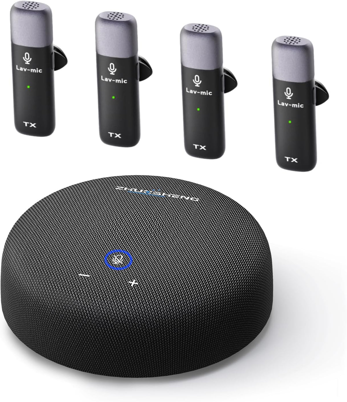Conference Speaker and Microphone, USB Speakerphone w/Muteable/65ft Wireless Distance/360° Pickup & Noise Cancellation Conference Room Omnidirectional Microphone for Home Office