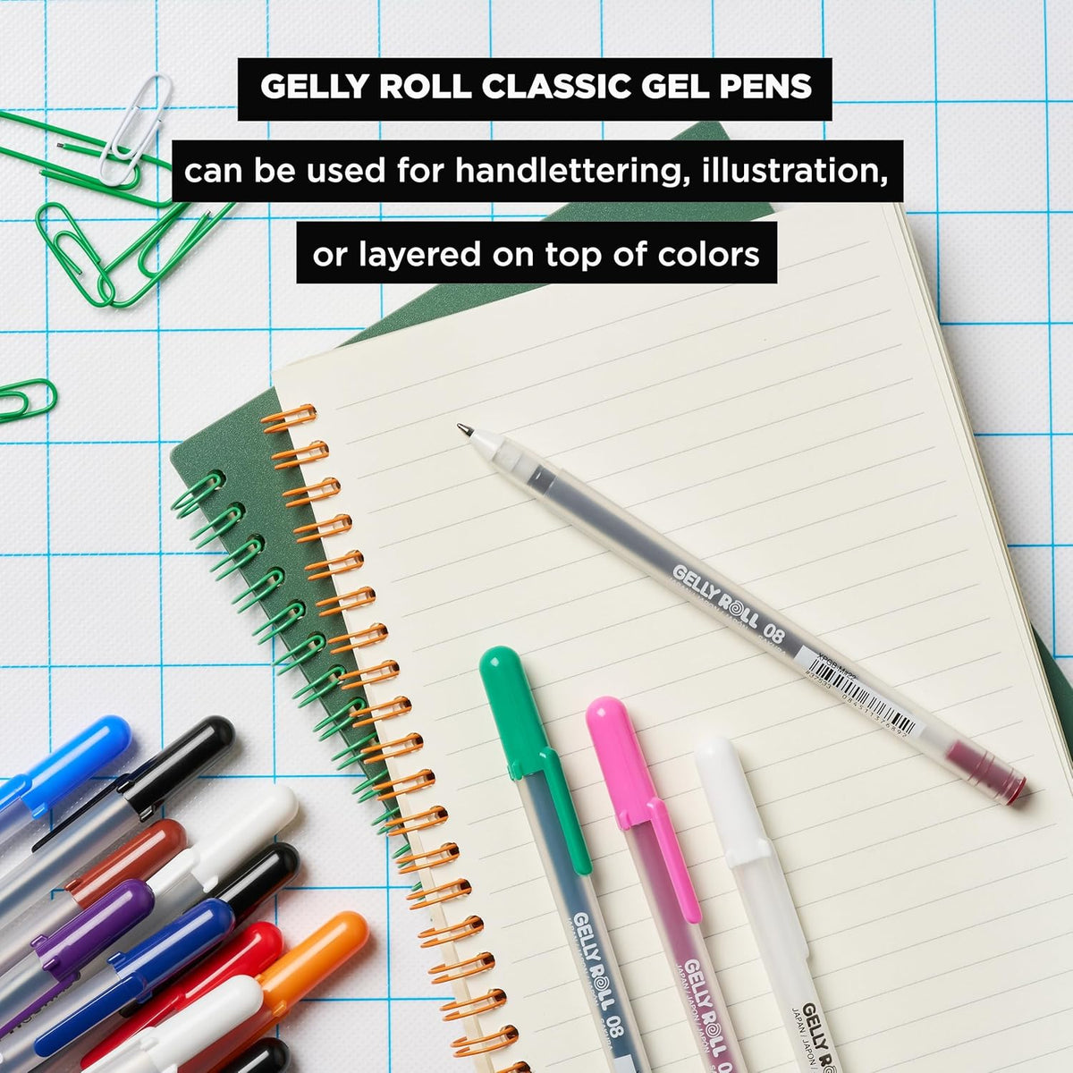 SAKURA Gelly Roll Gel Pens - Fine Tip Ink Pens for Journaling, Art, or Drawing - Classic White Ink - All are Tip Size Fine 05-6 Pack