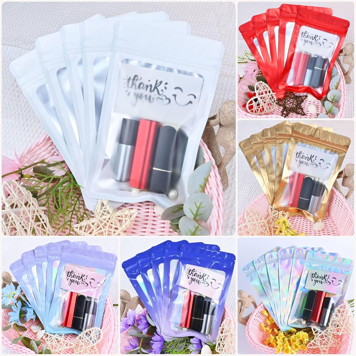 Resealable Mylar Pouch Pen Bags Great for Office Home Party Favor Food Storage Cookies Sample Jewelry Snack (100PCS, Black Color, 5.5 x 8 inch)