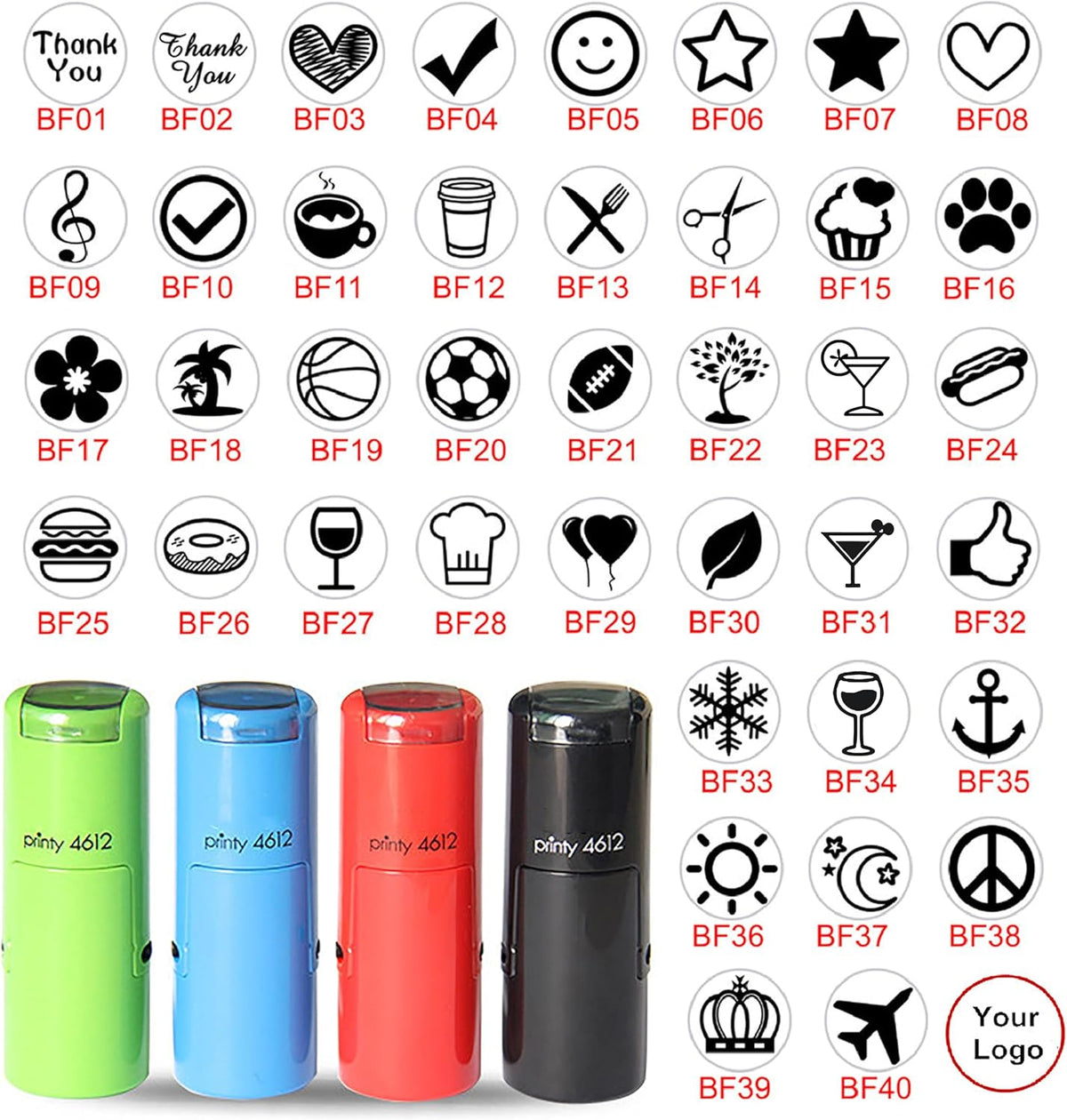 Custom Self Inking Loyalty Card Stamp, Small Logo Stamp, Mini Stamp Logo, Coffee Card Stamp, Small Loyalty Stamp