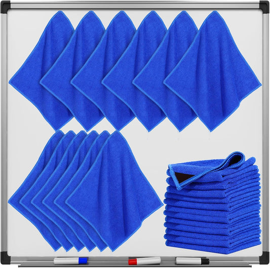 Nuenen 24 Packs Magnetic Cleaning Cloth Microfiber Dry Erase Eraser Magnetic Whiteboard Eraser Reusable Washable Dry Erase Cloth for Office Classroom Home, 10'' x 10''