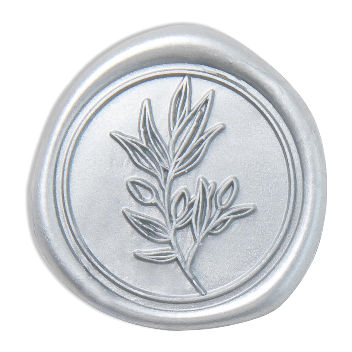 PONATIA Silver Wax Seal Stickers -50pcs Eucalyptus Self- Adhesive Wedding Seal Stickers, Perfect for Invitation Cards, Envelopes, Christmas Cards, Gift Wrapping, Party Decor