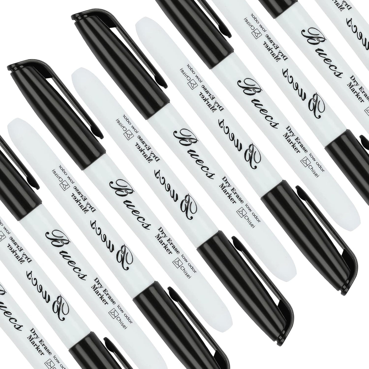 Black Dry Erase Markers, Low-Odor, 108 Count, Chisel tip, Perfect for Writing on Whiteboards, Dry-Erase Boards, Glass, School Office Supplies