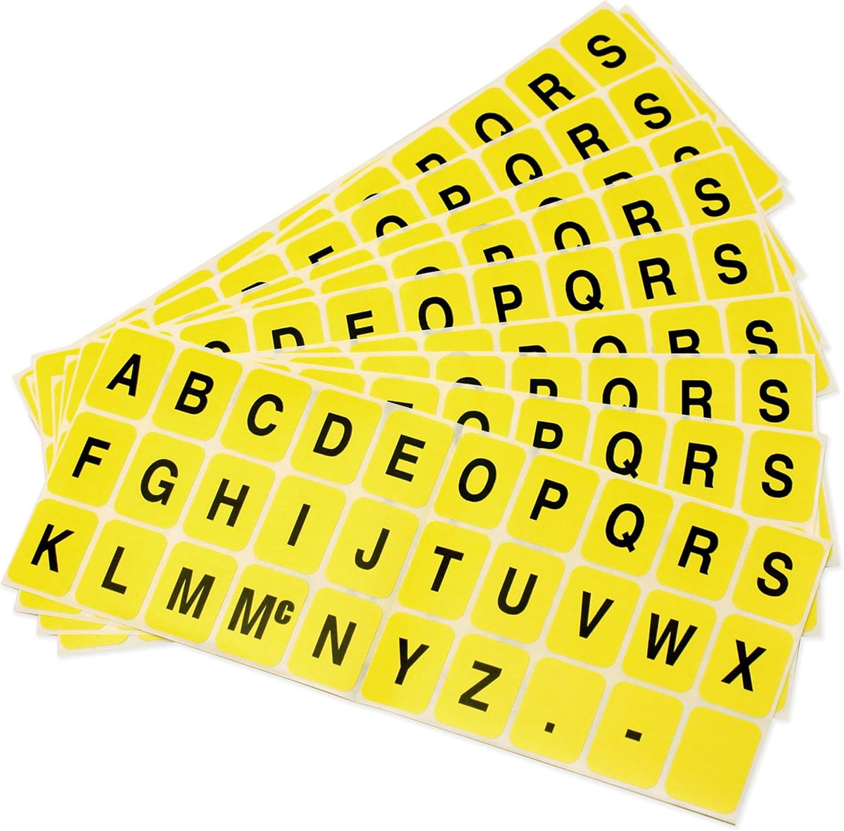 ChromaLabel 1 x 3/4 inch Alphabet Stickers, 10 Sheets/Pack, Yellow