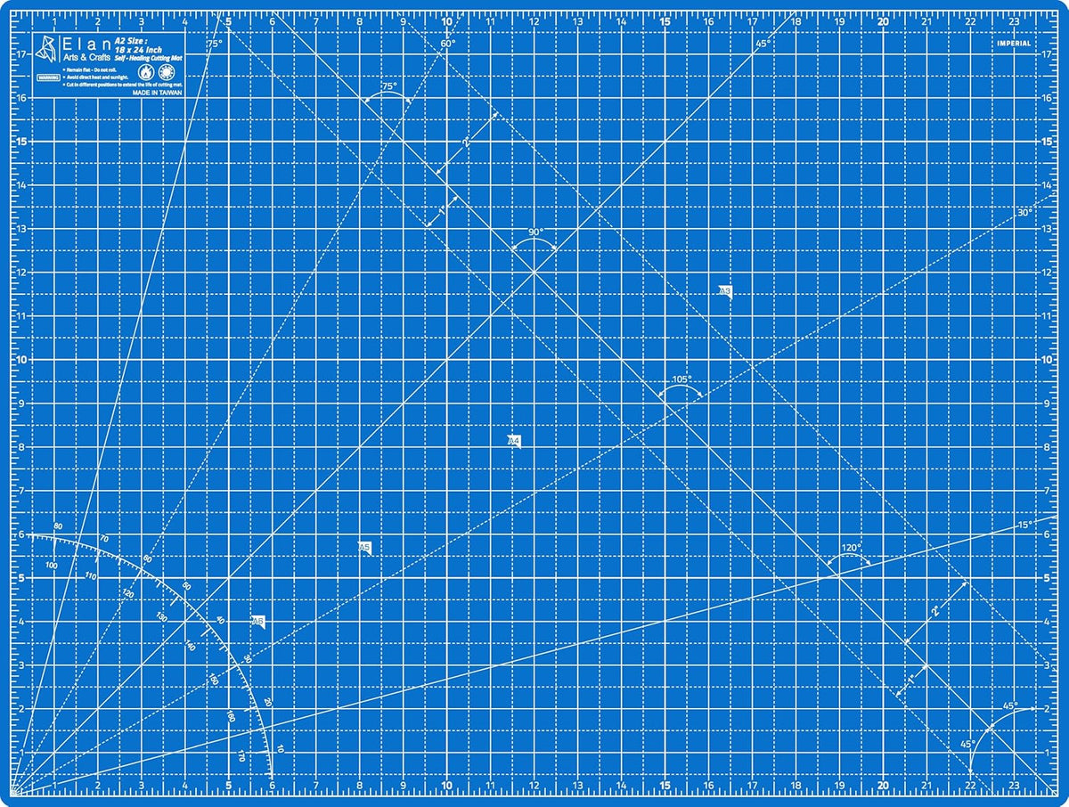 Elan Cutting Mat A2 Blue, Self Healing Cutting Mat 18x24 Inch, 5-Ply Craft Board Blue, Hobby Board for Crafts 18x24 Inch