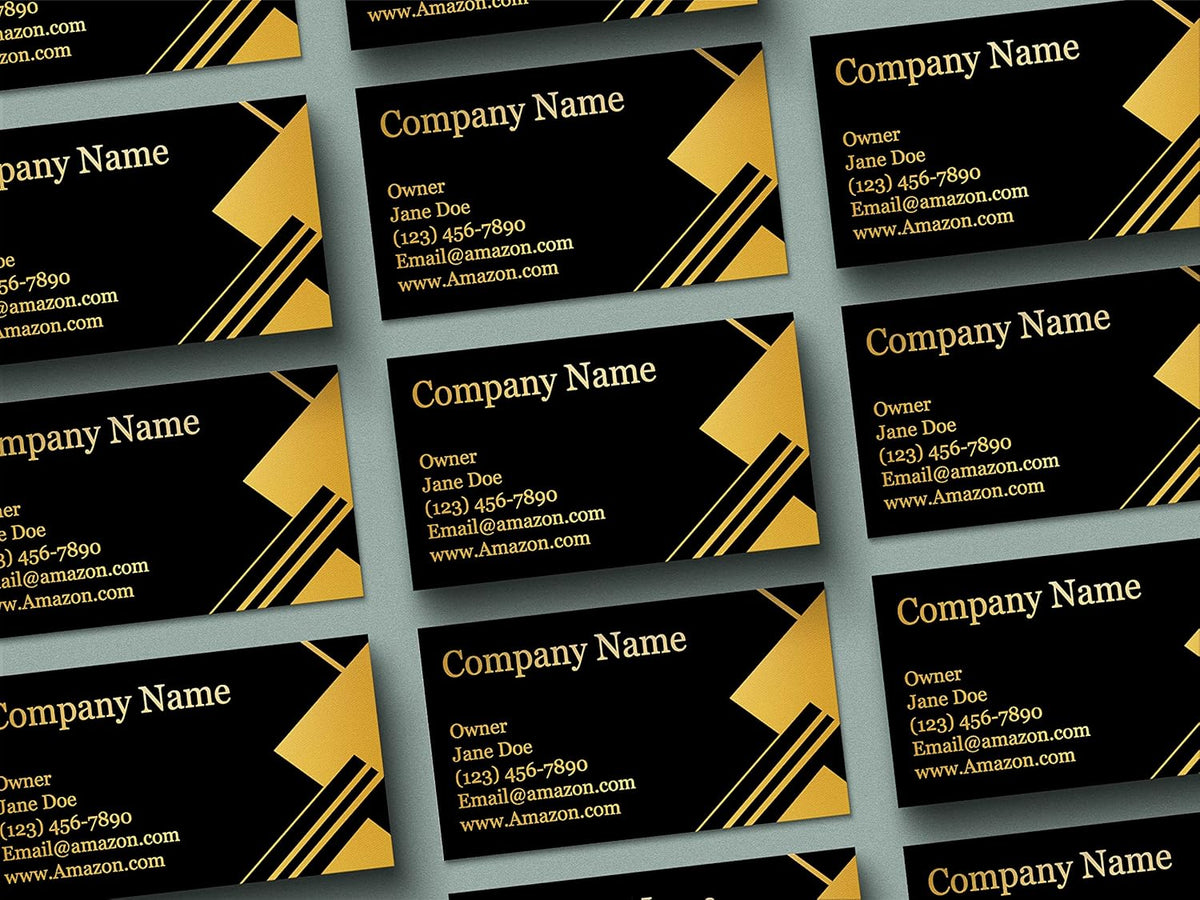 Personalized Gold Foil Black Business Cards 100 Pack - 3.5" x 2" Cards - 14 PT Thick Sturdy Cards - Unique Shiny Gold Foil - Made in the U.S.A. (Gold Luxury)