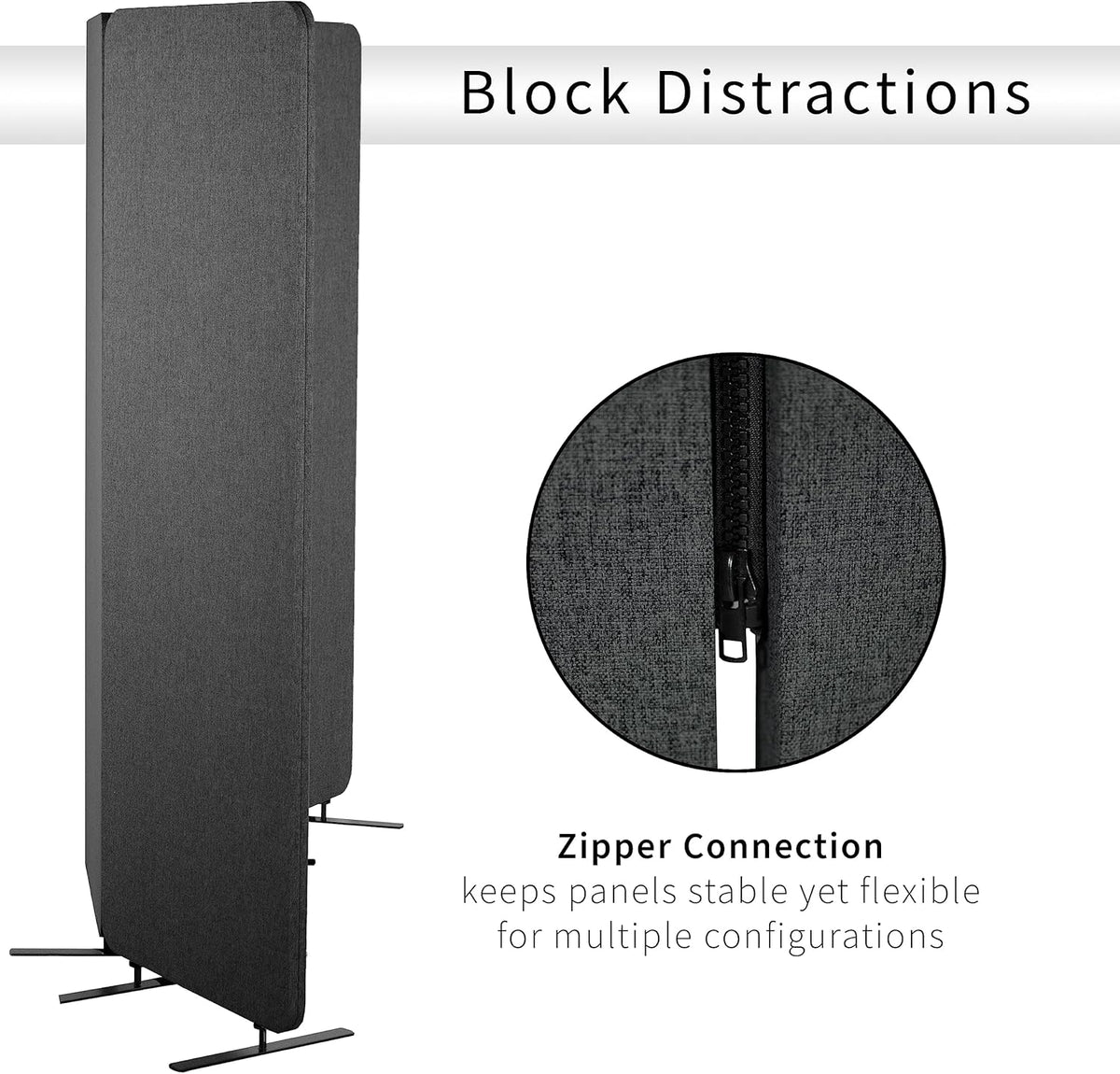 VIVO Freestanding 72 x 66 inch Privacy Panel, Cubicle Divider, Acoustic Wall Partition, x3 24 inch Panels, Dark Gray, PP-3-T072D