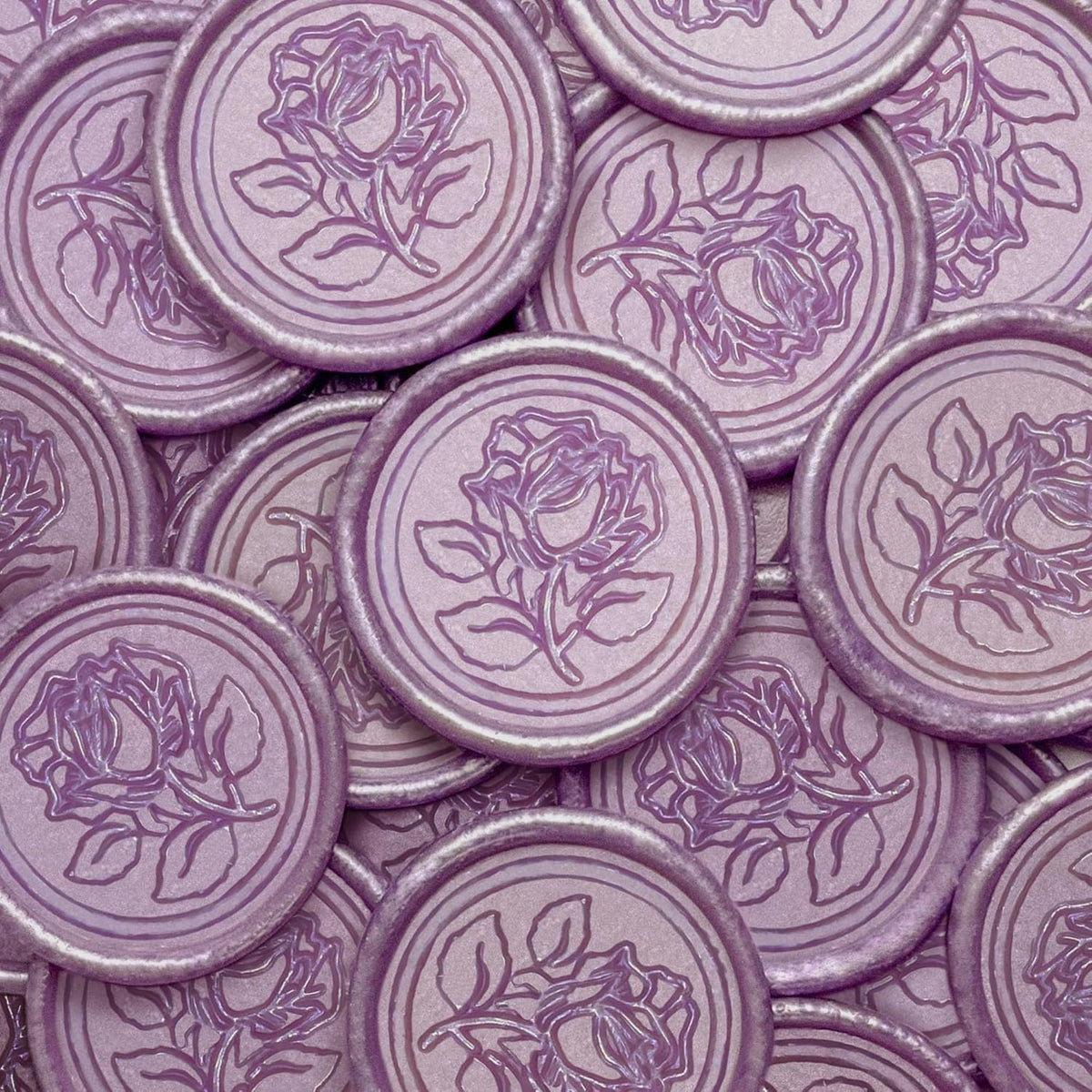 50pcs Purple Metal Vintage Wax Seal Stickers, Waterproof, Self Adhesive, for Wedding Invitations, Envelope, Gift Wrap, Christmas