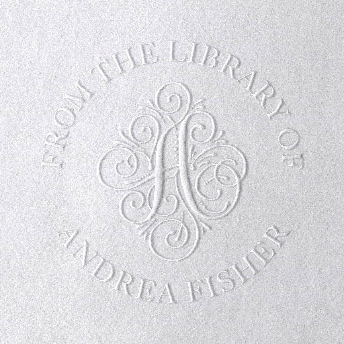 Book Embosser Personalized with Fancy Monogram Initial in Center, Custom Round Library Book Embossing Tool, Teacher School Book Stamp, Ex Libris Embosser, Gift for Book Lover