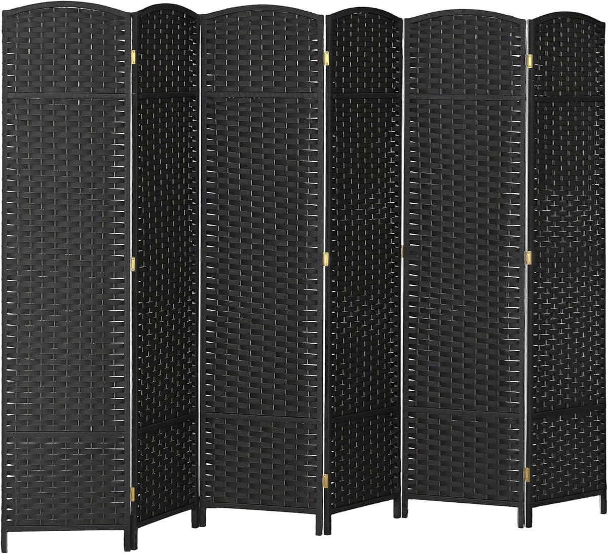 HOMCOM Room Divider, 6 Panel Folding Privacy Screen, 5.6' Tall Freestanding Wall Partition for Home Office, Bedroom, Black