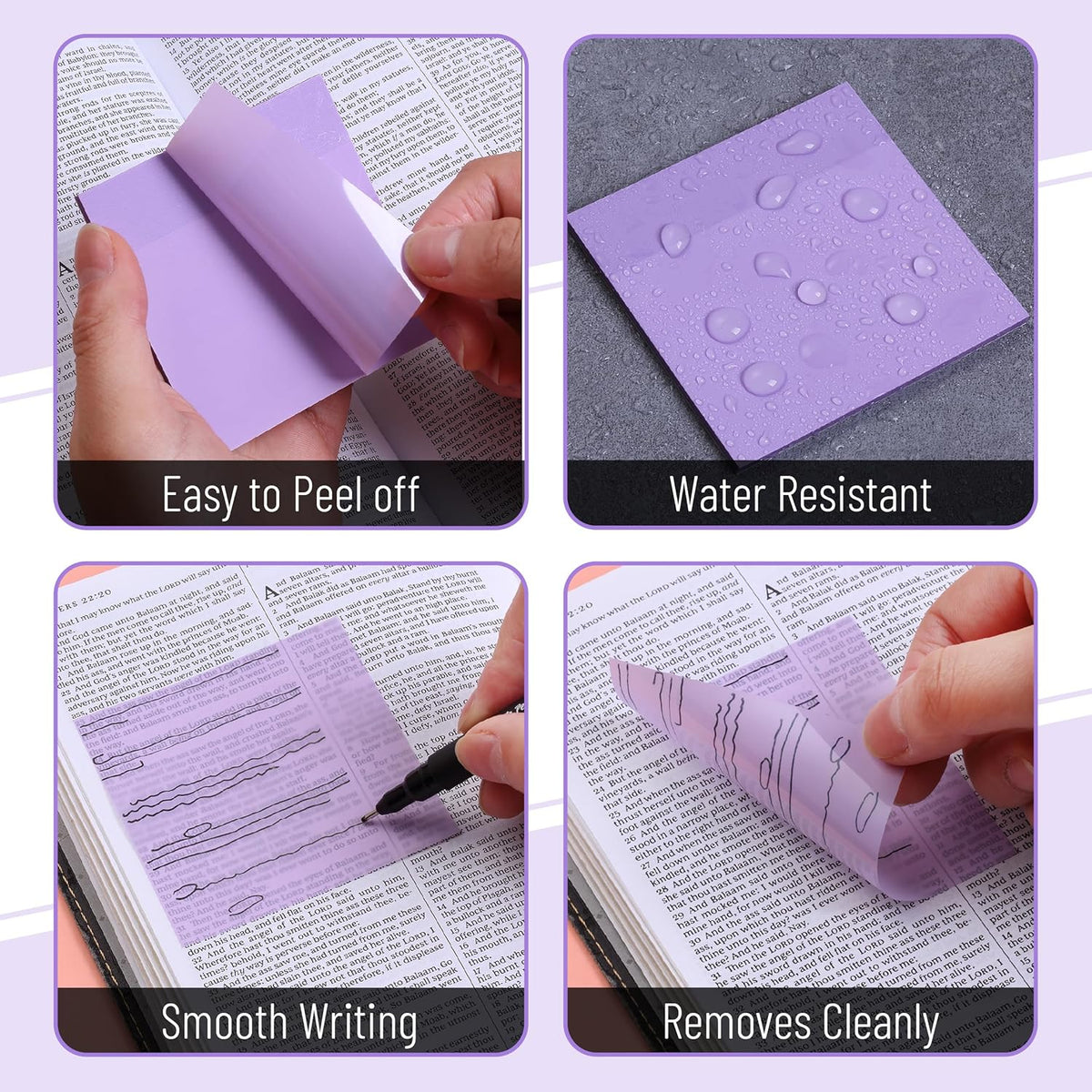 Mr. Pen- Transparent Sticky Notes, 3”x3”, Morandi Colors, 12 Pads, 600 Sheets, See Through Sticky Notes