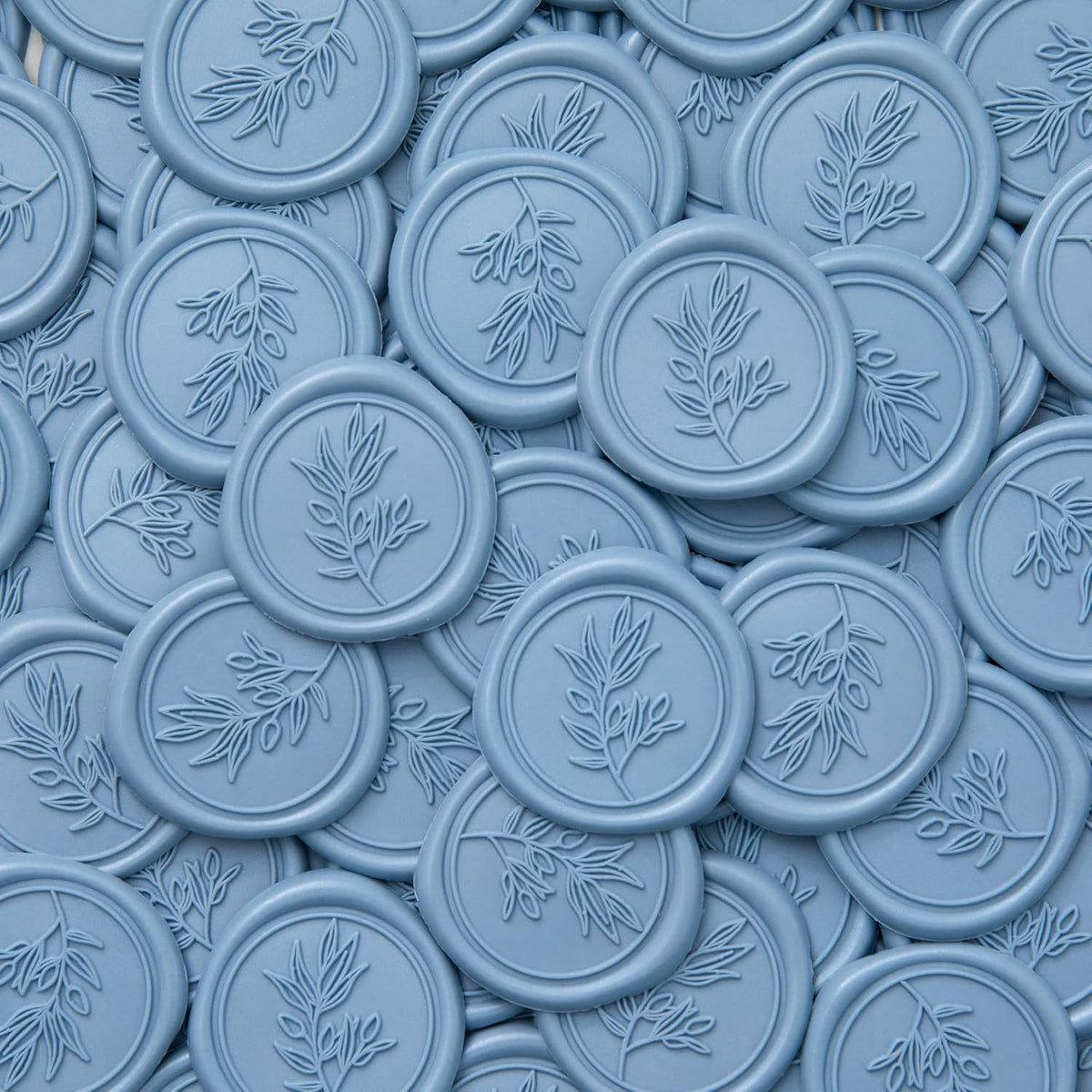 PONATIA Dusty Blue Wax Seal Stickers - 50 Pcs Self- Adhesive Wedding Invitation Seal Stickers, Perfect for Invitation Cards, Envelopes Christmas Cards, Gift Wrapping, Party Menu Decor